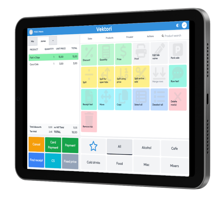 Vektori Kassa tabletilla